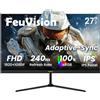 FeuVision Monitor da gioco da 27 pollici 240Hz, FHD 1080p, pannello IPS,