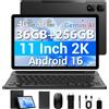 Maxlegen Tablet 11 pollici Cellular, Android 16, 2K FHD, 36GB RAM+512GB ROM/1TB