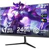 Hgfrtee 27 Inch 240Hz Gaming Monitor, QHD 2560×1440 Fast IPS Computer Monitor,
