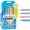 Paper Mate Flexgrip Ultra penna a sfera a scatto | punta media (1 mm) | nero | colori pastello | confezione da 5