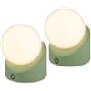 Briloner - Set di 2 Mini Lampade da Tavolo LED, IP54, Touch, Verde Lime