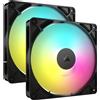 Corsair Ventola Corsair RS140 aRGB, Ventola PWM - 140mm, 2 Ventole - Nero
