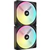 Corsair Ventola Corsair iCUE LINK QX140 RGB Series, Ventola PWM, Kit 2 Ventole - 140mm, Nero
