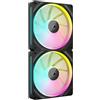 Corsair Ventola Corsair iCUE LINK LX140 RGB, Ventola PWM, Dual Fan Kit, Nera - 140mm