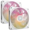 Corsair Ventola Corsair iCUE LINK RX140 MAX RGB, Ventola PWM - 140mm Thick Fan, Dual Fan Kit - Bianco