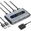 Non applicabile Rete - Switch Usb 3.0 Per 2 Pc In 4 Out