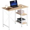 TECHLY Accessori - Vari - Scrivania Per Computer In Metallo Con Ripiani Rovere Chiar...