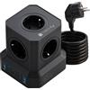TECHLY Adattatore/connettore - Elettrico - Multipresa Da Tavolo Usb Cube 5p 2xusb-a ...