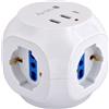 TECHLY Adattatore/connettore - Elettrico - Multipresa A Cubo 3 Posti Con 2 Porte Usb...
