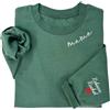 Shinedian Maglione ricamato con mamma - Camicia personalizzata con nome per bambini sulla scollatura, cuore sulle maniche - Gravidanza con cappuccio regalo per nuova mamma