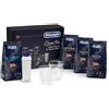 Delonghi Pacchetto Essential con chicchi di caffè De'Longhi 4x250 g, 2 bicchieri da cappuccino e filtro per l'acqua DLSC317