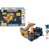 Mattel Minecraft Mini Mode - Ascesa del Guardiano, playset con 2 mini personaggi Steve e il Guardiano, vagone da miniera e gabbia, design pixelato, giocattolo per bambini, 6+ anni, HXT72