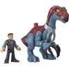 Fisher-Price, Imaginext, Jurassic World Terizinosauro e Owen, Giocattolo per Bambini 3+ Anni, GVV63