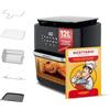 Avilia - TurboFry Friggitrice ad Aria XXL 12L con Display Touch, 12 Programmi, Accessori Inclusi e Ricettario per Cottura Senza Olio, Ideale per Grigliare, Arrostire e Cuocere in Modo Sano