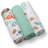 Babyono Mussole In Garza 70x70cm Colore Verde Set 3 Pezzi