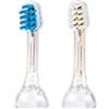 emmi-dent 2x K2 Testine Spazzolino (1x Blu + 1x Bianco) I Testina Piccola di Ricambio per Bambini e Soggetti con Mandibole Piccole I per gli Spazzolini da Denti a Ultrasuoni Metallic e Professional