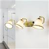 Licht-Erlebnisse Applique bagno oro, lampada bagno, applique specchio, Art Nouveau, orientabile, basso abbagliamento, vetro, 3 luci, E14, L:70 cm, luce specchio