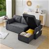 Trdlpyn Divano Letto con Funzione Sleep, Divano Angolare a 3 Posti Forma di L con Spazio Contenitore e Portabicchieri, Poltrona Lounge Sinistra e destra Intercambiabili, Mobili imbottiti(Grigio)