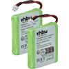 vhbw 2x batteria compatibile con Medion MD81877 telefono fisso cordless (600mAh, 2,4V, NiMH) - Sostituisce GP0735, GP0747, GP0748, 5M702BMX, GP0827, GP0845, GPHP70-R05