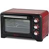 Girmi FE20 Forno Elettrico, 1380 W, 20 Litri, Termostato regolabile 230°, Luce interna, Griglia Inox, Timer 60 min, 4 resistenze riscaldanti, Accessori inclusi Rosso