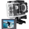 Rollei Actioncam 372 - Action-Camcorder con risoluzione video Full HD da 1080p/30 fps, Obiettivo grandangolare, impermeabile fino a 30 m, incl. custodia subacquea - Nero