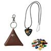 hehongshun Porta Plettri per Chitarra, Porta Plettro Personalizzato, Custodia per Plettri Chitarra Set di 2 con Portachiavi in Pelle e Collana in Silicone Impermeabile Antimacchia e Antigraffio Pratico