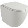 Zulli HOMEDESIGN Vaso WC Filo Muro Rimless Infinity Bianco Opaco, Made in Italy - Sanitari Bagno Filomuro a Terra Moderni, Senza Brida, Design Contemporaneo, Facile Installazione e Pulizia (Vaso, Bianco Opaco)