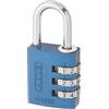 ABUS 145/30 AB145/30 Azul, Blu | Codice numerico a 3 cifre, nessuna chiave necessaria, per valigie e armadietti, livello di sicurezza 3, peso 55 g