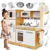 Mamabrum Cucina Giocattolo per Bambini in Legno con Luci LED - Cucina Educativa