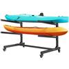 VEVOR Porta Kayak Autoportante Supporto da Pavimento con Ruote per Kayak 2 Ripiani, Supporto Regolabile per Deposito Canoa Barche Tavola da Surf SUP, Garage, Spiaggia, Capacità max. 80 kg
