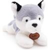 Toyland® 25 cm (10) Loki The Husky Peluche - Cane di peluche sdraiato - Adatto dalla nascita