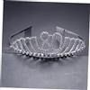 GALPADA Tiara di Cristallo per Compleanno, Corona Donna con Pettini | Lega con Pietre Decorative, Argento, senza Nichel, Antiruggine, per Festa di Compleanno e Costume