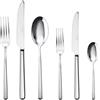 Sambonet 52513-83 Linear - Set di Posate da Tavola Monoblocco in Acciaio Inox 18/10, per 6 persone, 36 pezzi: 6 forchette, 6 cucchiai, 6 coltelli, 6 forchette frutta, 6 coltelli frutta, 6 cucchiaini