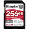 Kingston 256GB CANVAS REACT PLUS SDXC U3 V60