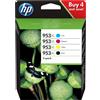 HP 953XL Nero, Ciano, Giallo e Magenta, 3HZ52AE, confezione da 4 Cartucce Origin