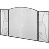 HOMCOM Parascintille a 3 Pannelli pieghevole con Cerniere, Telaio in Metallo a Maglia Decorativa, 132,5x76,5 cm, Nero