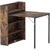HOMCOM Tavolo pieghevole salvaspazio con ripiani, design industriale per piccoli spazi, 80x90x93cm, Marrone rustico | Aosom Italy
