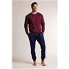 INFIORE PIGIAMA UOMO GIROCOLLO SLT754705 INFIORE BURGUNDY/BLU