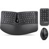 Perixx PERIDUO-606A IT, set di tastiera e mouse 3 in 1, senza fili, ergonomico