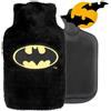 Soxo Borsa dell'acqua calda di Batman di SOXO con coperchio in peluche - Nero - Ideale per i regali - 1,8 l