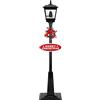 BAKAJI Lampione di Natale Luminoso con 18 Luci Scena Natalizia Motorizzata Girevole Neve in Movimento e 8 Musiche Natalizie con Decorazione Ghirlanda e Scritta Altezza 180 cm (Nero)