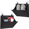 coldpa Organizer da appendere alla parete, confezione da 2 pezzi, nero sopra la porta, porta scarpe pieghevole in tessuto non tessuto e articoli da toeletta con ganci adesivi per camper, casa, dormitorio