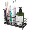 Luxspire Portaspazzolini da Bagno, Porta Spazzolino Elettrico in Acciaio Inox a 6 Slot con Drenaggio, Organizer per Spazzolini da Denti Dentifricio Rasoio, Accessori per Bagno Cucina, Nero