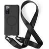 2NSPDRGNI Magnetica Cover con Collana Compatibile con Samsung Galaxy S20 FE,Case con Laccio per Il Collo Custodia con Cordino,Nero