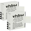 vhbw 2x batteria compatibile con Apexcam M80 Pro, M90 Pro, M80 Air, X80 videocamera camcorder (900mAh, 3,7V, Li-Poly) con infochip