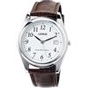 Lorus Orologio classico da uomo con supporto palladio e cinturino in pelle RS965BX9, marrone/bianco, cinghia