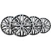 +PWR Car Parts Copricerchi 14 Nova Nero/Argento, Set di 4 unità, Universali, ABS ad alto impatto, Fissaggio a pressione, Design moderno e ventilazione ottimizzata