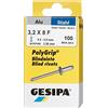 Gesipa 3,2 x 8 mm, confezione mini PolyGrip alluminio/acciaio, 1 pezzo, (1433846), grigio