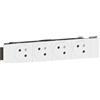 Legrand 077104L Quadrupla Presa di Corrente Superficie Soluclip, Canalina Mosaico a Clippaggio Diretto, 8 Moduli, 2P+T, Bianco