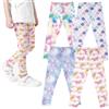 XM-Amigo Kit da 4 Leggings Elasticizzati con Fantasia Floreale per Bambine | Calzamaglie per bambine in tessuto morbido e liscio, adatte all'uso quotidiano e dalla vestibilità aderente, età 2‑13anni